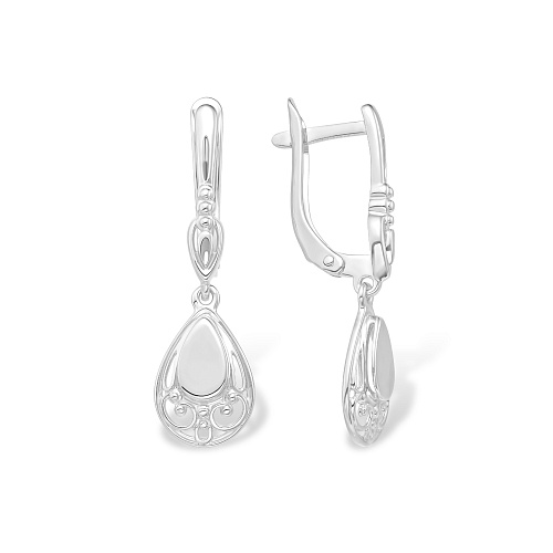 Серьги висячие национальное украшение из серебра