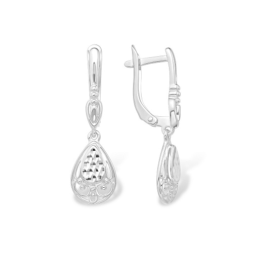 Серьги висячие национальное украшение из серебра